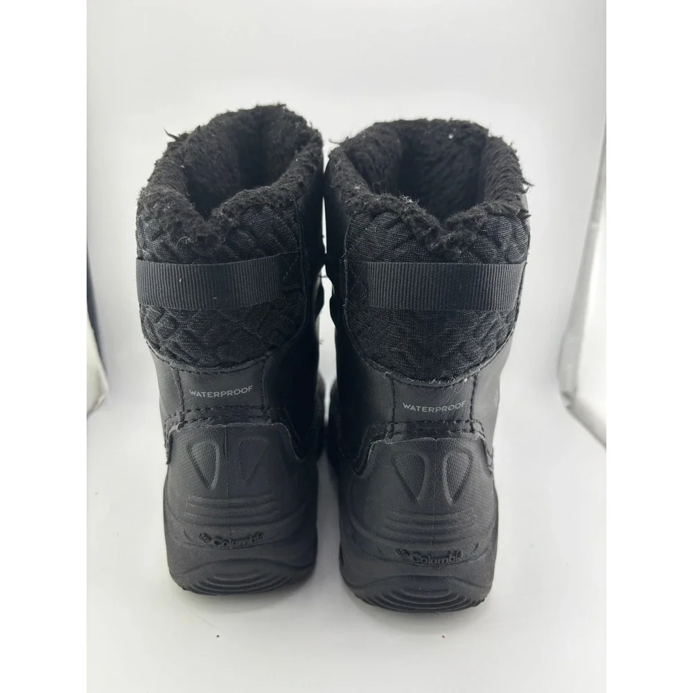 Columbia Bugaboot Plus Kids Black Waterproof Winter Snow Boots 400g Size 1